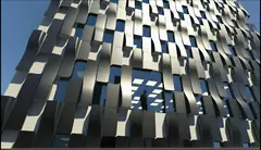Open 3D metal screen seen from below